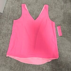 LP Sz M Two Tones Of Pink V-Neck Florin Top - Women's
